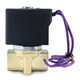 Electrical solenoid valve with a brass valve body, 1/8” NPT, 110V side view with black enclosure. Electrical solenoid valve with a brass valve body, 1/8” NPT, 110V side view with black enclosure.