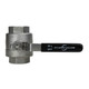 2 piece Manual ball valve - top view of handle with Atlantic Valves logo 2 piece Manual ball valve - top view of handle with Atlantic Valves logo