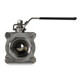Closed three-piece manual ball valve - front Closed three-piece manual ball valve - front