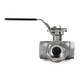 Front of a 3way SS manual ball valve - L type NPT Front of a 3way SS manual ball valve - L type NPT