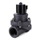 PAC-50 2 inch UPVC anti-corrosive normally closed solenoid valve with Viton seals shown from a front-angle view.