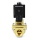 Industrial-grade UBP-15 brass solenoid valve, 1/2 inch NPT, normally closed, featuring a compact design for fluid handling.