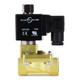 Atlantic Valves UBP-15K 1/2 inch pilot operated normally open solenoid valve with NBR seal and DIN connector, right side view.