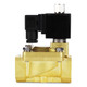 1 inch Brass UL Pilot Operated Solenoid Valve - NBR Seal from UBP-25 series with brass body material against white background showcasing the left side of the valve.