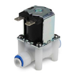 Top view of the 1/4'' 12V DC Normally Closed Solenoid Valve, highlighting its low-power coil and polypropylene build for lightweight applications