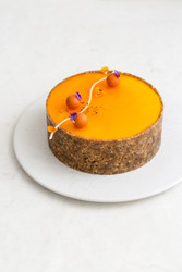 Sea buckthorn cheesecake with licorice