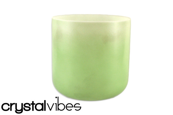 7" Opaque Prehnite Fusion Crystal Singing Bowl