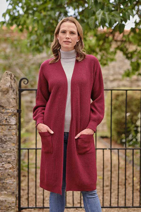 Suki Merino Coatigan - Berry