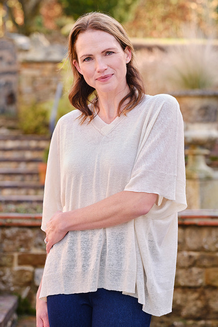 Linen Box Tunic in Cream