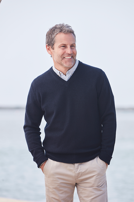 Gents Yak Crew Neck Sweater in Navy