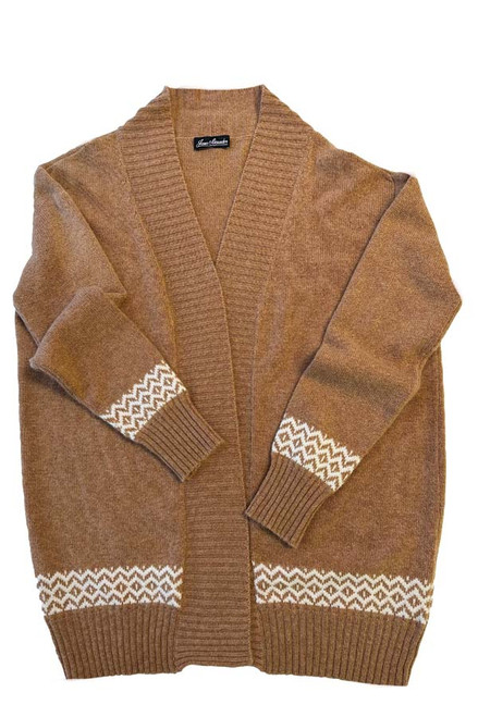 Cashmere Edge to Edge Cardigan in Camel