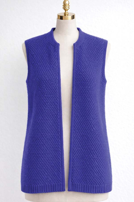 Alpaca Moss Stitch Gilet Hyacinth in Size (M)