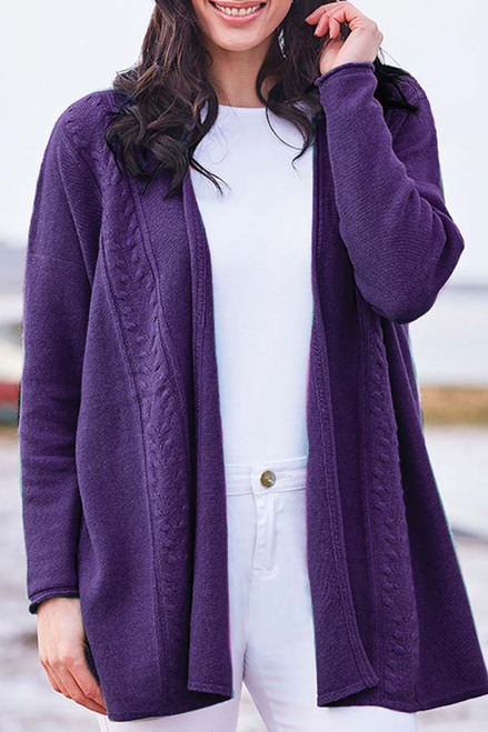 Alpaca Silk Cardigan Purple size (S-M)