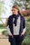 Cashmere & Merino Kimono Cardigan & Scarf in Navy
