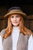 Wax Tweed Band Hat in Brown