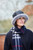 Lambswool Scarf in Navy Check