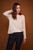 Cashmere Cotton Crew Top in Chalk