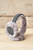 Harris Tweed & Sheepskin Ear Muffs in Black-Grey Herringbone