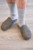 Harris Tweed Mule Slippers in Green Check