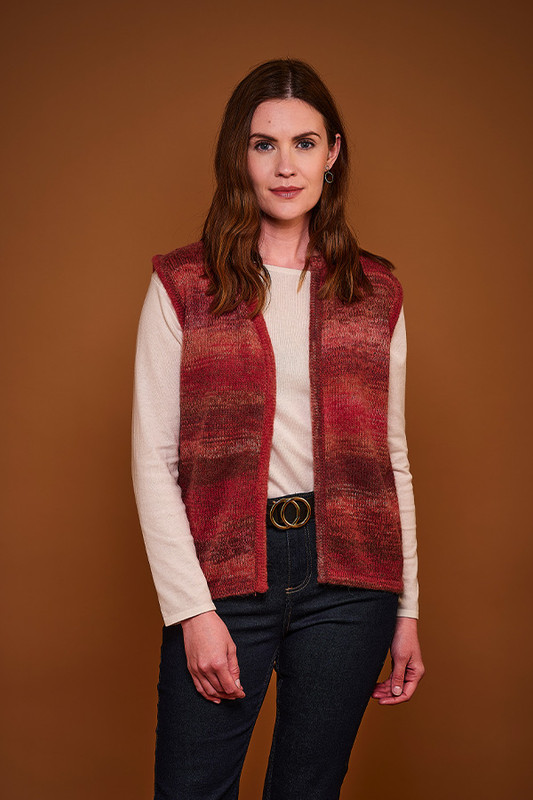 Alpaca Blend Gilet in Autumn Pinks