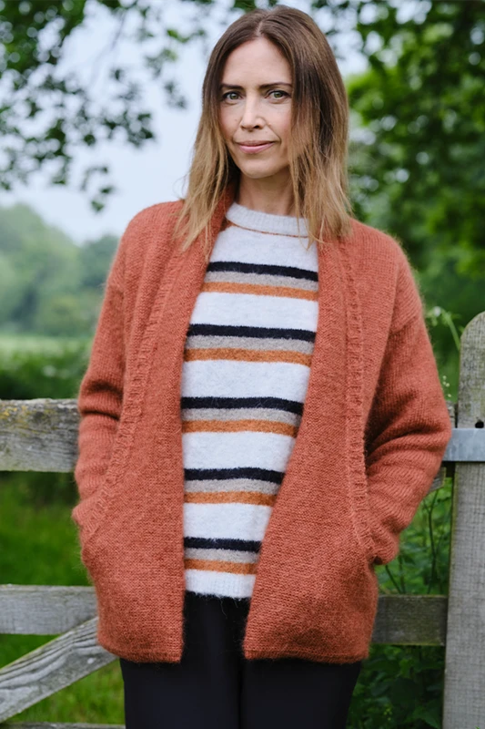 Mohair Pocket Cardigan in Ginger