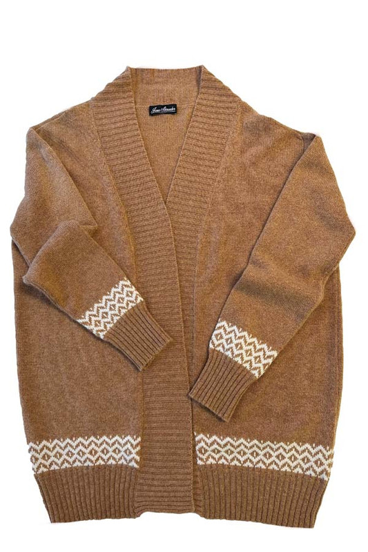 Cashmere Edge to Edge Cardigan in Camel