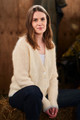 Mohair Ribbed Cardigan in Ivory