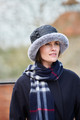 Lambswool Scarf in Navy Check
