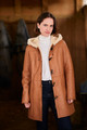 Sheepskin Duffle Coat in Tan
