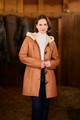 Sheepskin Duffle Coat in Tan