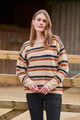 Alpaca Stripe Sweater in Beige Stripe