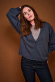 Yak Bell Cardigan in Mid Blue