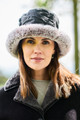 Wax Fur Trim Hat in Black