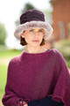 Wax Fur Trim Hat in Merlot