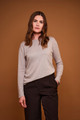 Cashmere Cotton Crew Top in Foggy