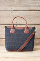 Harris Tweed Grab Bag in Tan/Navy