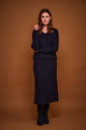 Yashino Ribbed V-Neck Sweater in Navy