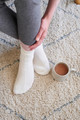 Ladies Mohair Bed Socks in Cream