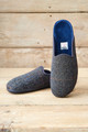 Harris Tweed Mule Slippers in Blue Check