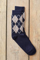 Cashmere Argyle Socks in Navy