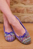 Harris Tweed Ballerina Slippers Multi Tweed