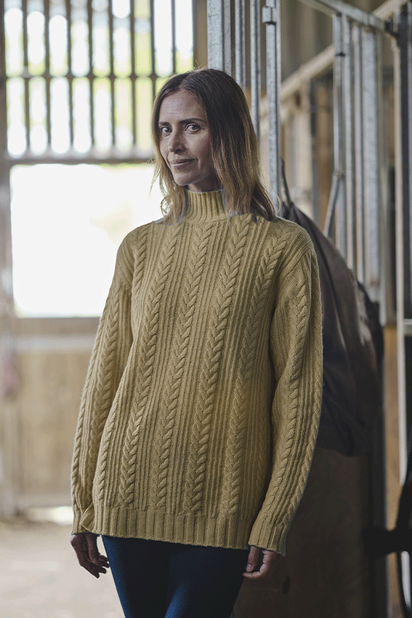 High Neck Sweater Design Yellow Merino Wool Sweater Ply Merino