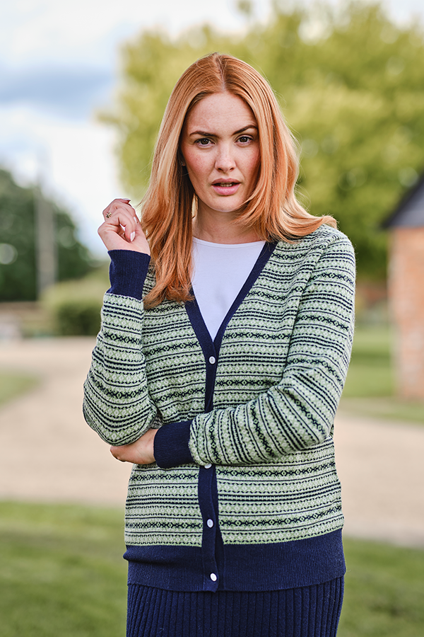 The Cashmere Fairisle Cardi - Navy main image 0