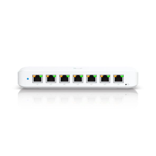 Ubiquiti (USW-Ultra) Ubiquiti Ultra 42W, Compact Layer 2, 8-port GbE PoE Switch, Versatile Mounting Options, 7 PoE/PoE+ Power Supply, 54V External, 1.1A/60W, Incl 2Yr Warr