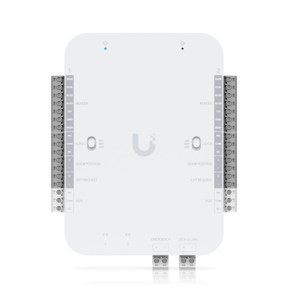 Ubiquiti (UA-Retrofit-Hub-2) Ubiquiti Retrofit Hub, DC-powered Hub Supports Wiegand And OSDP Readers, Provides Entry And Exit Control For Up To Two Doors.