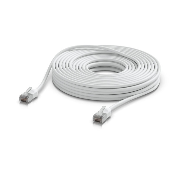 Ubiquiti (UACC-Cable-Patch-Outdoor-C6A-15M-W) Ubiquiti UniFi Premium Patch Cable Outdoor, 15M, White, Ultra-thin, Rugged, Shielded Patch, Designed &Optimized, For 10 GbE networking, 2Yr Warr