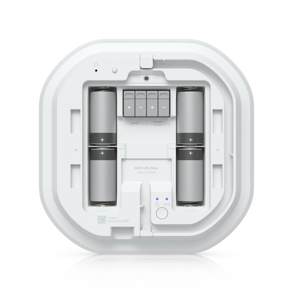 Ubiquiti (USL-Siren) Ubiquiti Siren, White, All-weather SuperLink Siren Delivering 110 DB Alarm, Emergency LED Lighting Powered Using Battery, DC Input.
