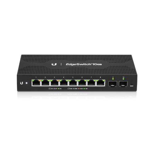 Ubiquiti (ES-10XP) Ubiquiti Edgeswitch 10X - 8-Port Gigabit Switch, 2 SFP Ports- 24v Passive PoE In and Out (All Ports) - 20Gbps Switching Capacity