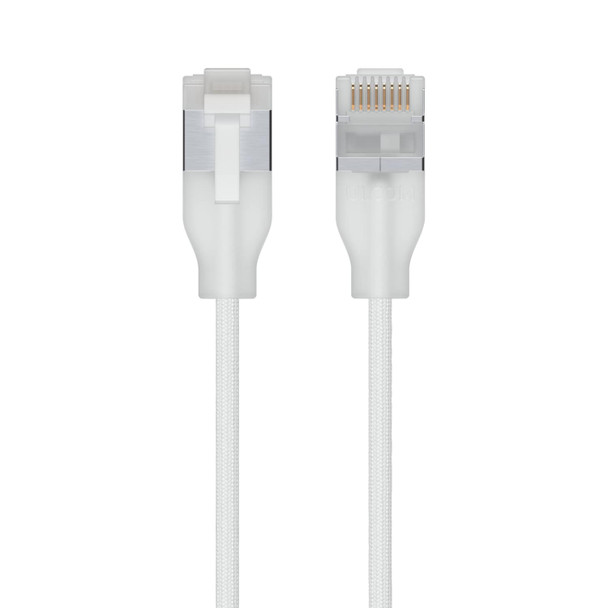 Ubiquiti (UACC-Cable-Patch-EL-C6A-2M-W) Ubiquiti UniFi Premium Patch Cable,2M, White, Ultra-Thin Braided Patch Cable, Designed Optimized 10 GbE Networking