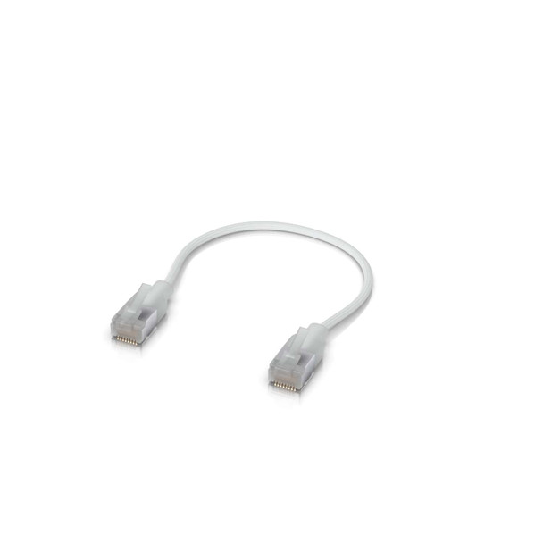 Ubiquiti (UACC-Cable-Patch-EL-C6A-0.15M-W) Ubiquiti UniFi Premium Patch Cable,0.15M, Single-Pack, White, Ultra-Thin Braided Patch Cable, Designed Optimized 10GbE Networking